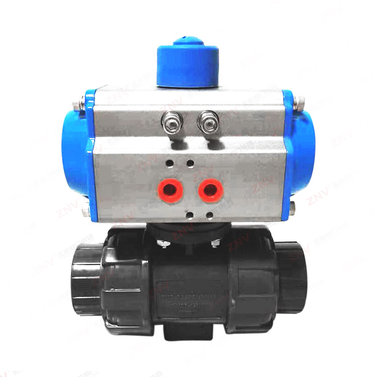 气动UPVC双由令球阀