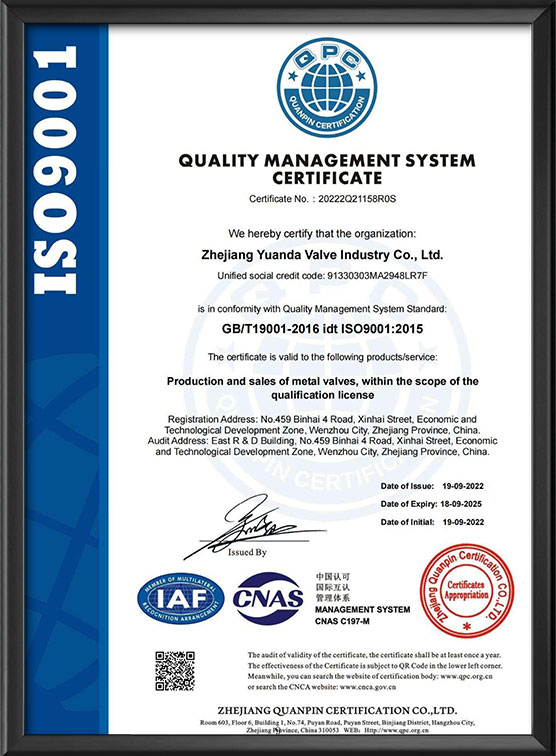 质量管理体系认证证书-英文